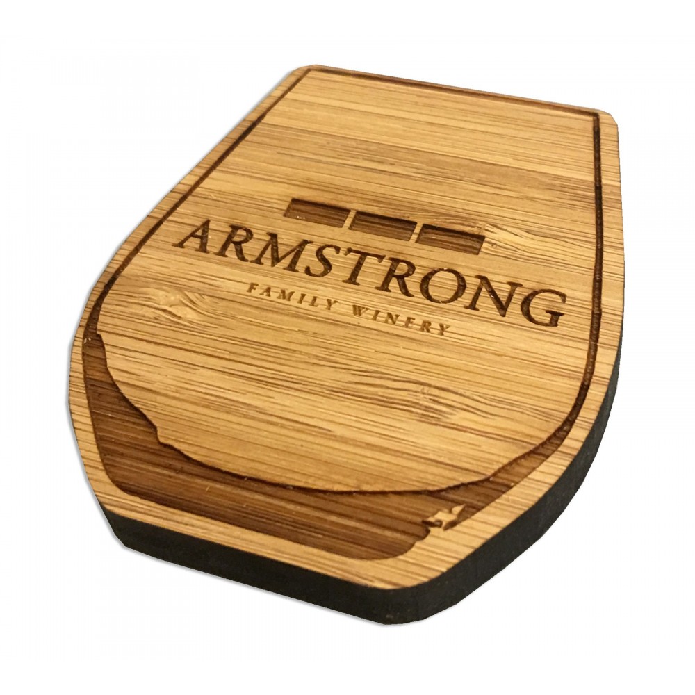 5 Square Inch Etched Bamboo Magnet Logo Branded 5 Square Inch Etched Bamboo Magnet Logo Branded