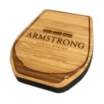 5 Square Inch Etched Bamboo Magnet Logo Branded