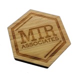 Promotional 9 Square Inch Etched Bamboo Magnet