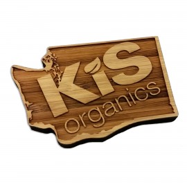 Custom Imprinted 6 Square Inch Etched Bamboo Magnet