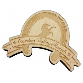 Custom Printed 12 Square Inch Etched Birch Wood Magnet