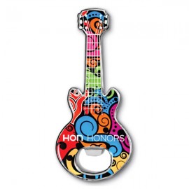 Promotional Magnet Back Bottle Opener Stock Guitar - 4 Color Process