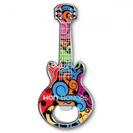 Stock Guitar or Guitar Pick Bottle Opener w/Magnet Back with Logo