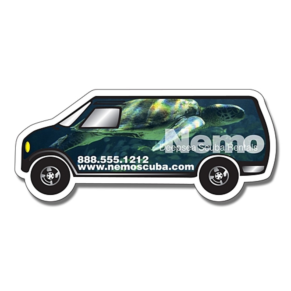 30 Mil Laminated Van Shape Magnet Custom Printed 30 Mil Laminated Van Shape Magnet Custom Printed