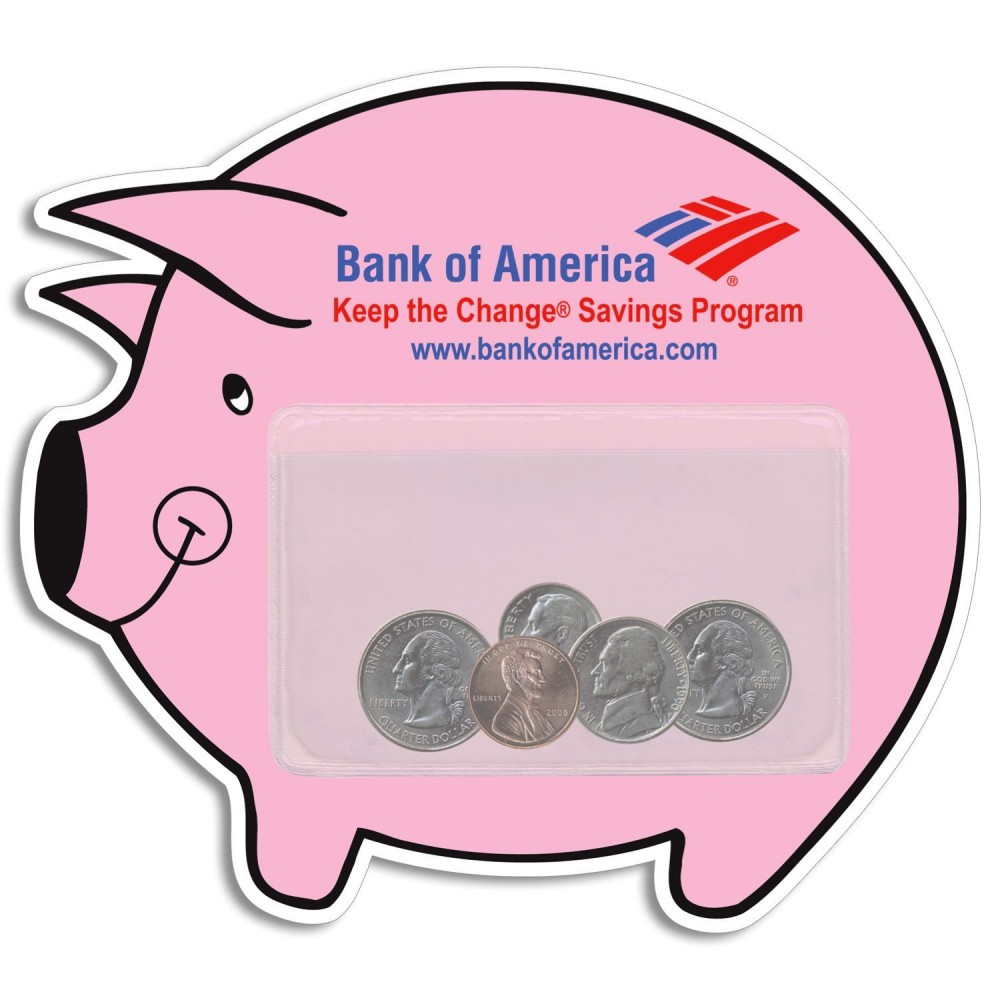 Piggy Bank Pocket Magnet Custom Printed