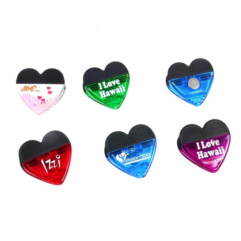 Heart Magnetic Memo Clip w/Strong Grip Custom Printed Heart Magnetic Memo Clip w/Strong Grip Custom Printed