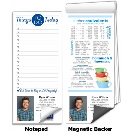 Logo Branded Full-Color Magnetic Notepads - Kitchen Equivalents (3 1/2" x 8")  Logo Branded Full-Color Magnetic Notepads - Kitchen Equivalents (3 1/2" x 8")
