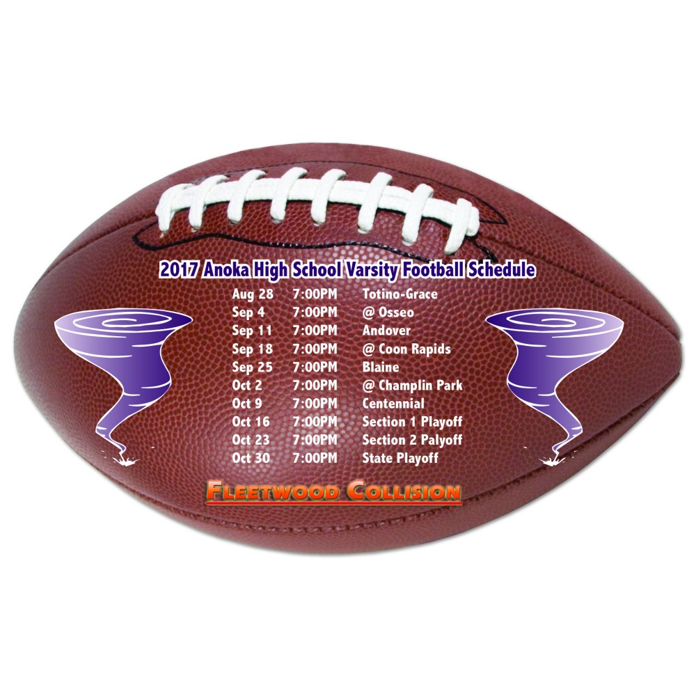 Full Color Magnet (3.625"x6") Football Shape Custom Printed