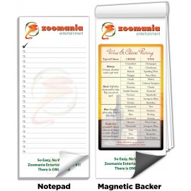 Promotional Full-Color Magnetic Notepads - Wine & Cheese Pairing Guide (3 1/2" x 8")  Promotional Full-Color Magnetic Notepads - Wine & Cheese Pairing Guide (3 1/2" x 8")