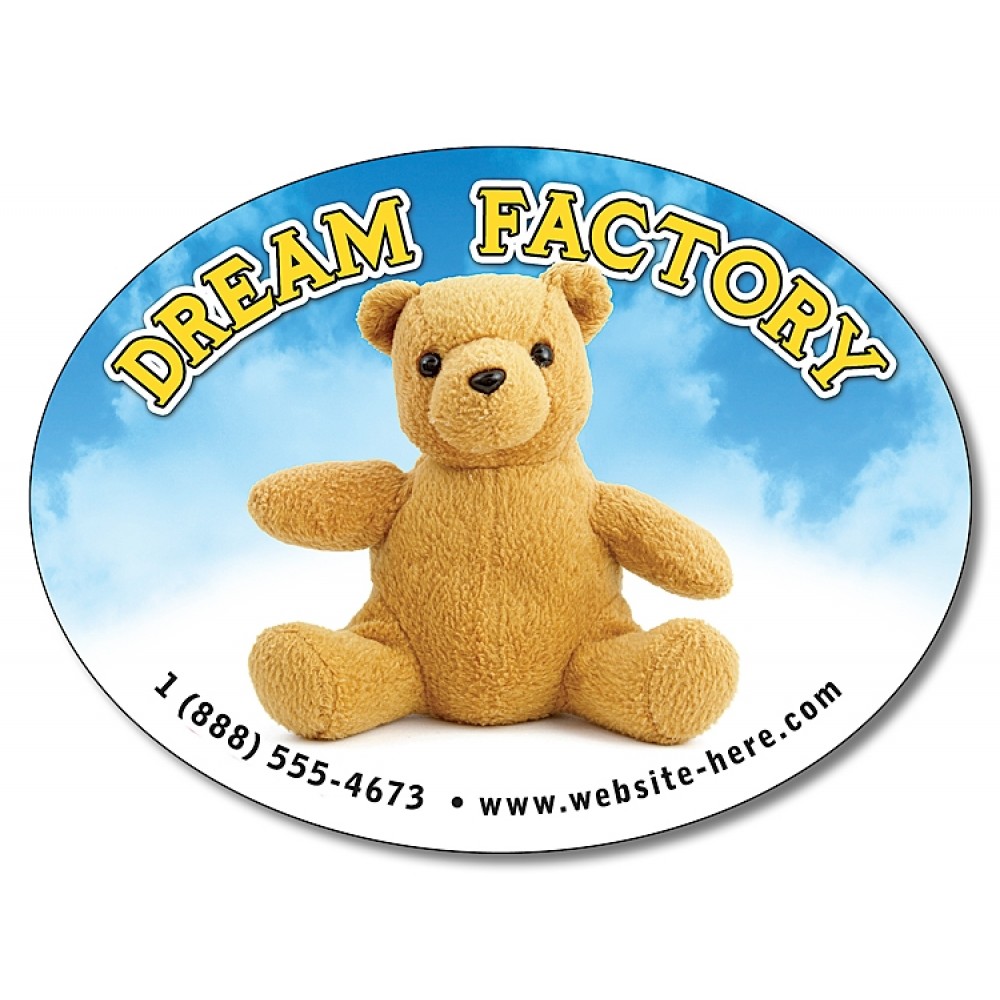 Custom Printed 25 Mil Oval Shape Laminated Magnets Custom Printed 25 Mil Oval Shape Laminated Magnets