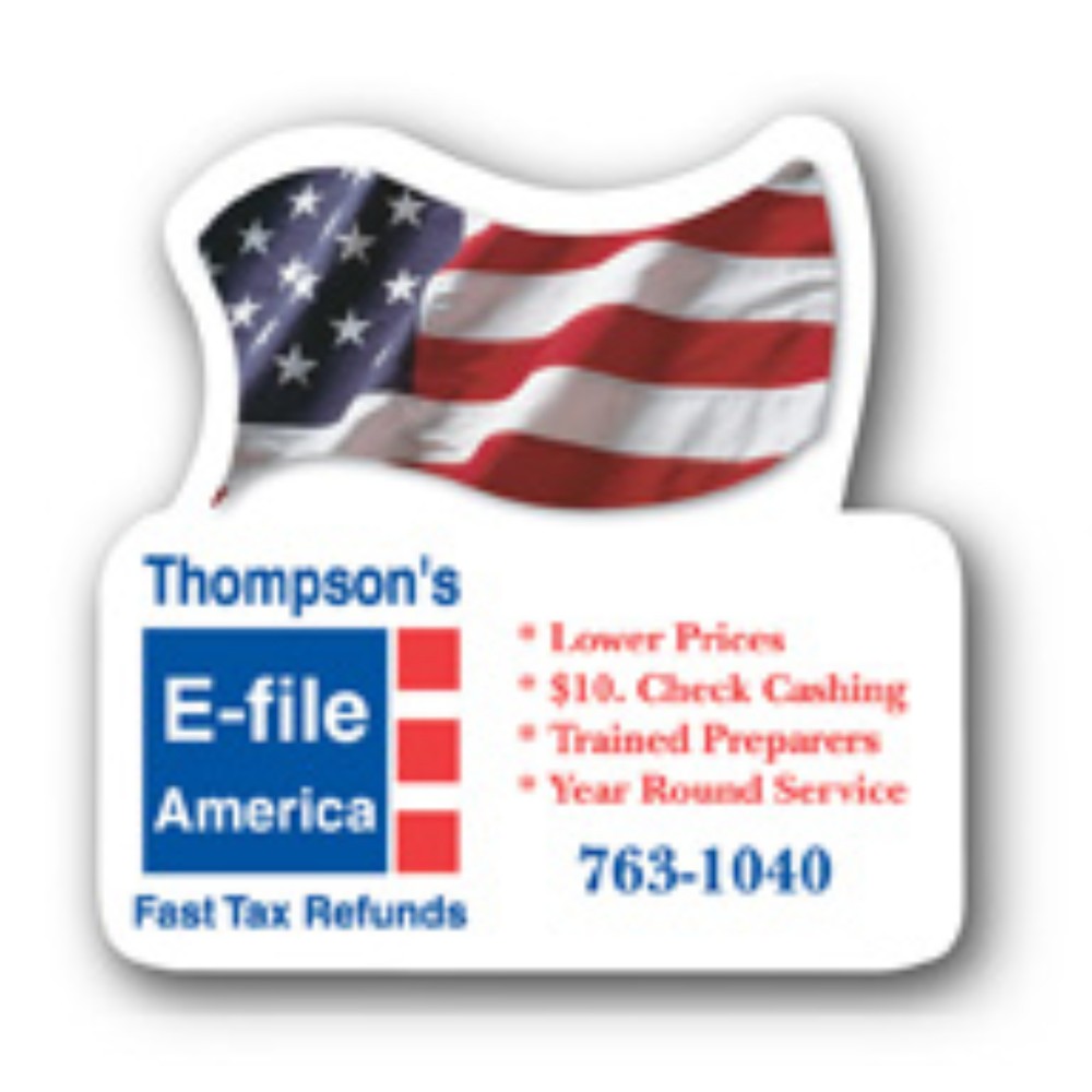 Full Color Magnet (3"x3") Flag Shape Logo Branded