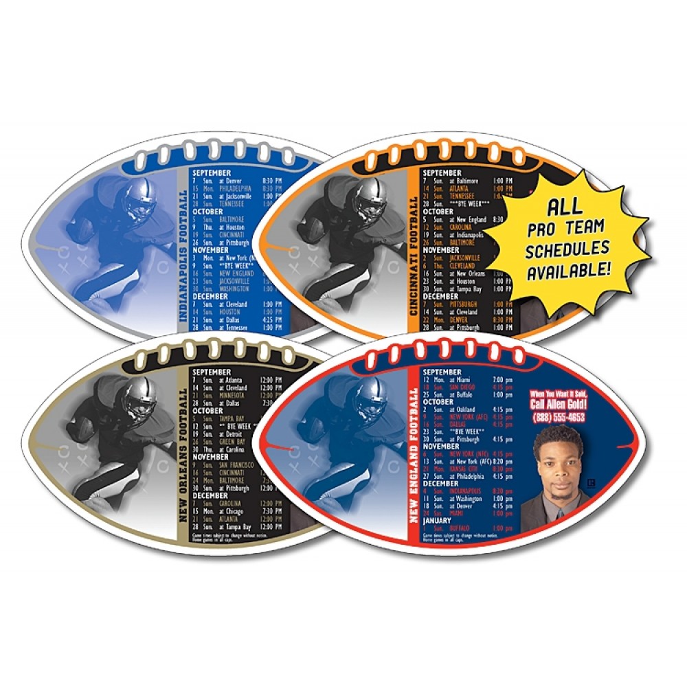 Promotional 20 Mil Coated Football Shaped Magnet