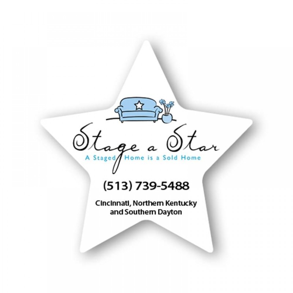 Star Shape Stock Vinyl Magnet - 20mil Logo Branded