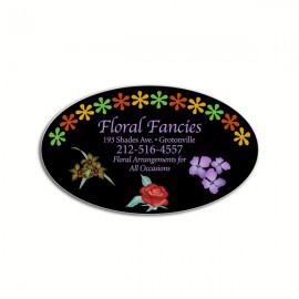 30 Mil Oval Magnetic Note Holder (2"x4") Logo Branded