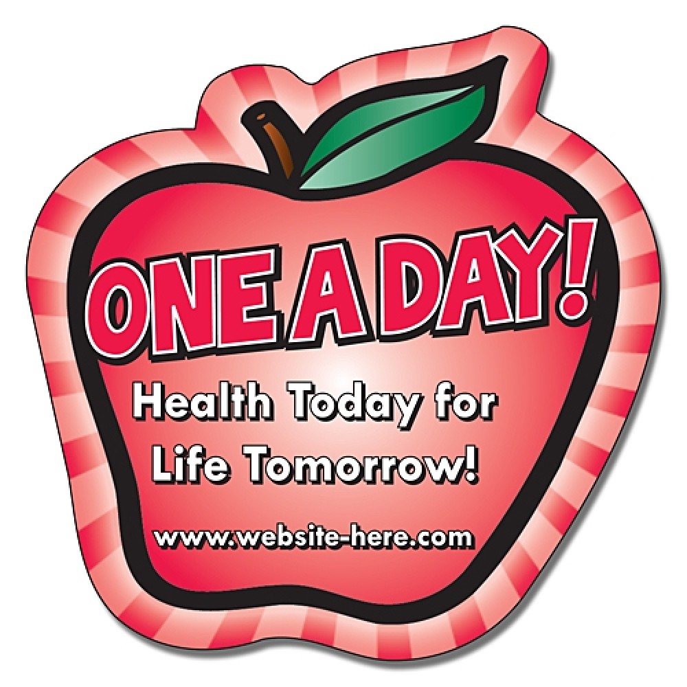 Custom Printed 30 Mil Apple Shape Laminated Magnet Custom Printed 30 Mil Apple Shape Laminated Magnet