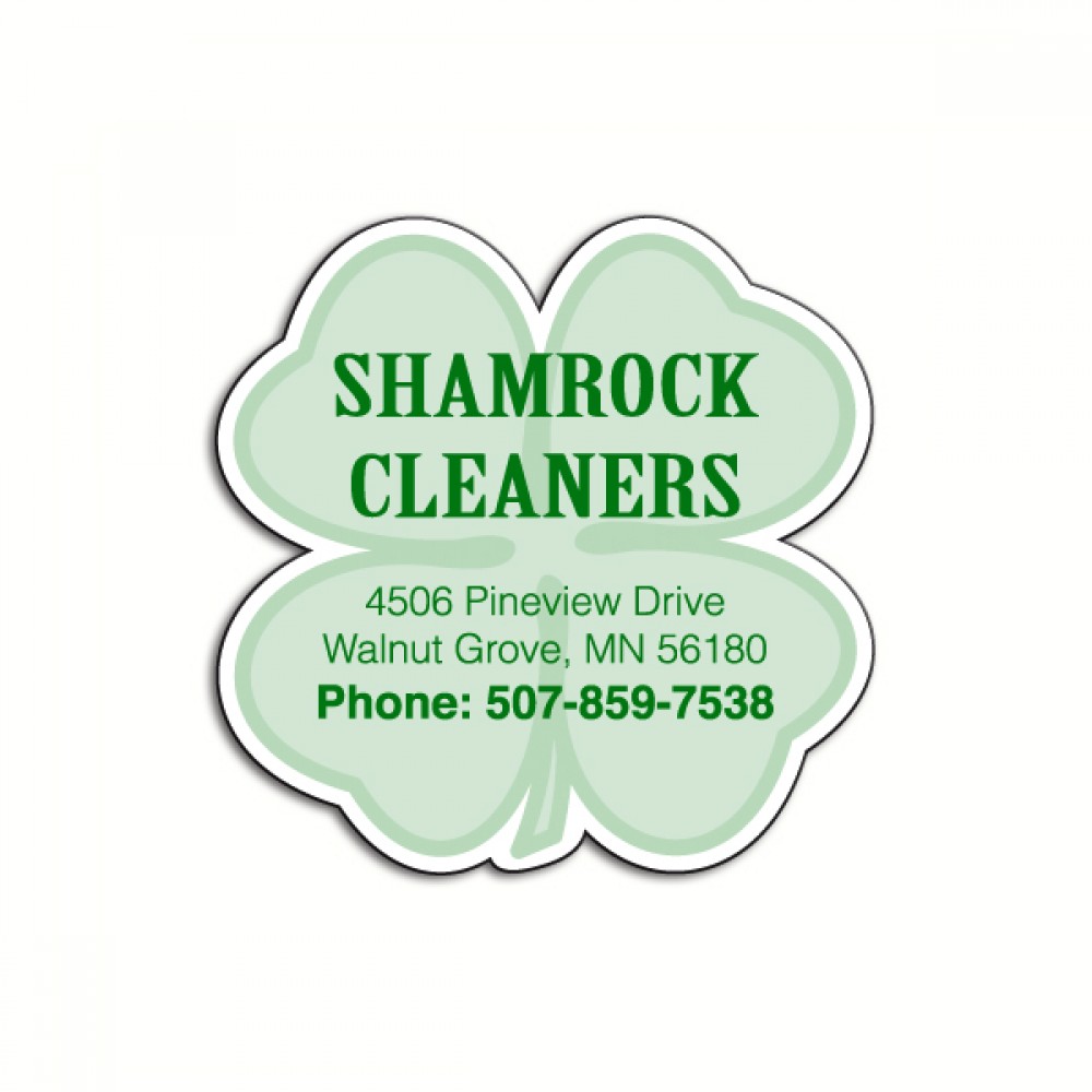 Logo Branded 30 Mil 4 Leaf Clover Magnetic Note Holder Logo Branded 30 Mil 4 Leaf Clover Magnetic Note Holder