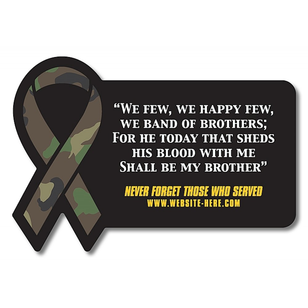 30 Mil TuffMag Outdoor Rectangle w/Awareness Ribbon Side Magnet Custom Printed