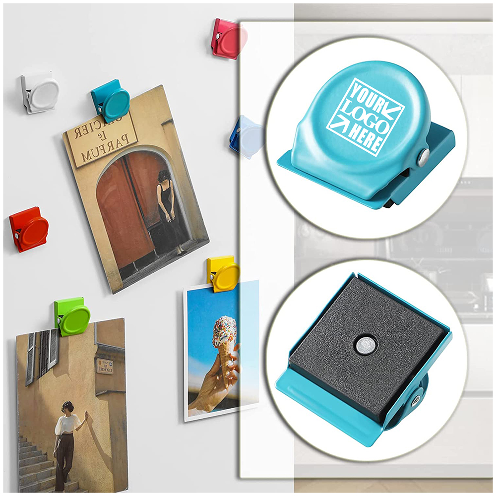 Logo Branded Round Magnet Metal Clips