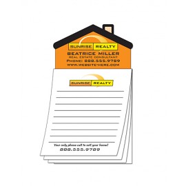 Custom Imprinted Custom Magna-Pad - 3.5x6.25 25-Sheet with House Shape Magnet  Custom Imprinted Custom Magna-Pad - 3.5x6.25 25-Sheet with House Shape Magnet
