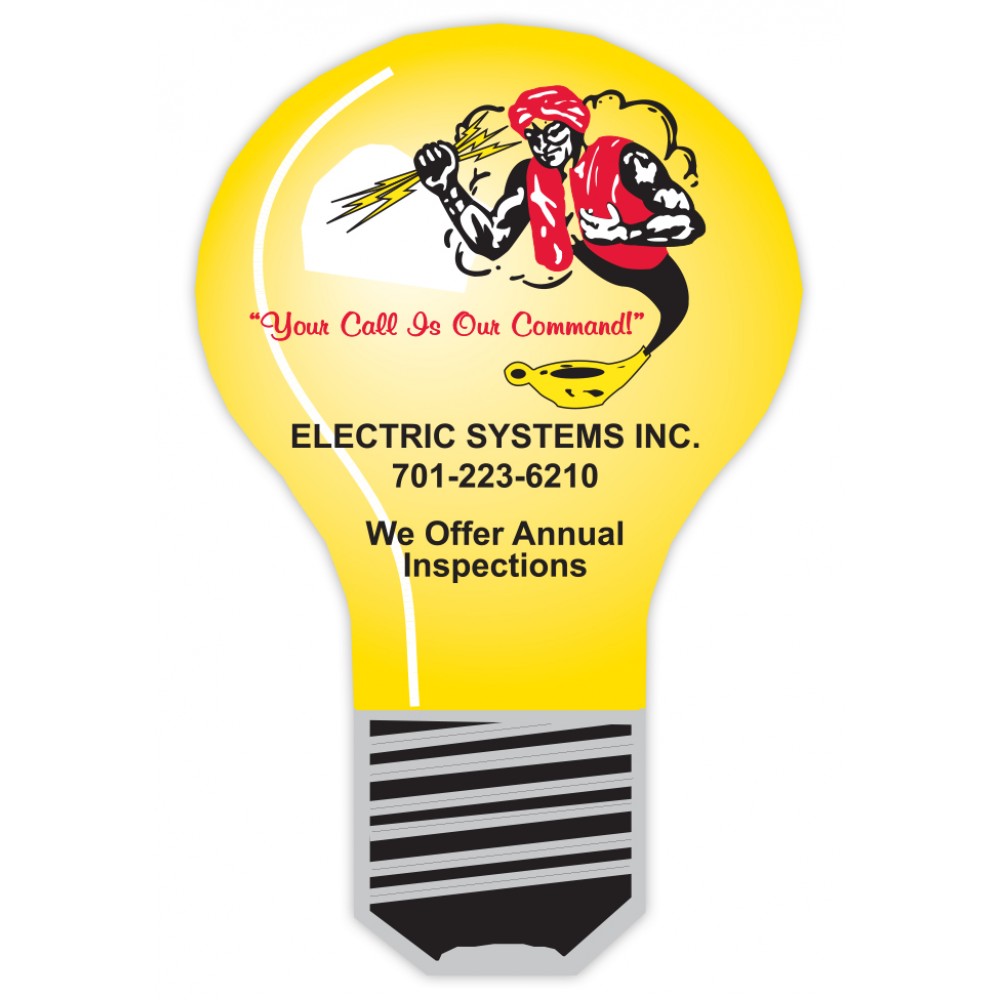 Full Color Magnet (3"x2") Light Bulb Logo Branded Full Color Magnet (3"x2") Light Bulb Logo Branded