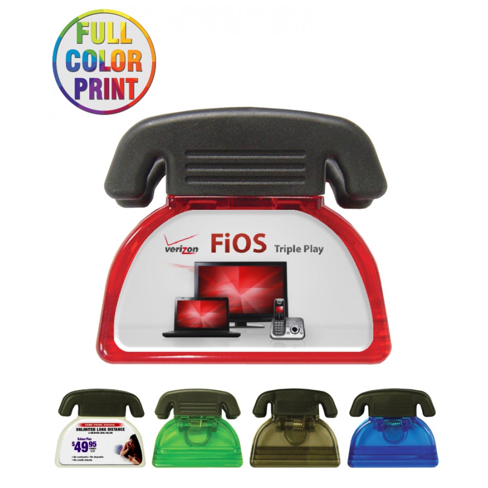 Telephone Shaped Magnetic Memo Clip - Full Color Custom Imprinted Telephone Shaped Magnetic Memo Clip - Full Color Custom Imprinted