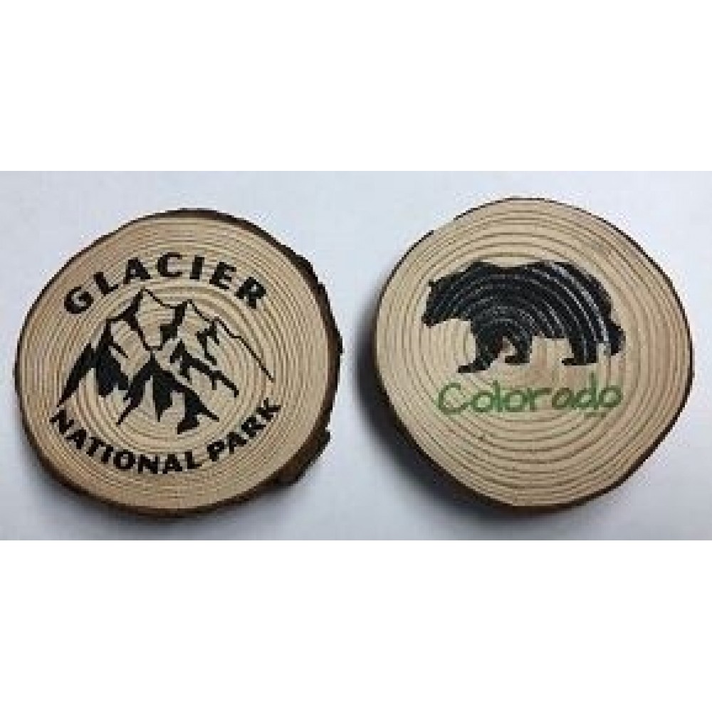 Custom Imprinted Round Wood Jumbo Magnet