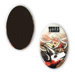 Promotional 1.75" X 2.75" Oval Full Color Button Style Refrigerator Magnet