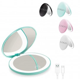 Custom Printed USB Rechargeable Led Travel Makeup Mirror