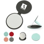 Portable PU Stainless Steel Makeup Mirror Custom Imprinted