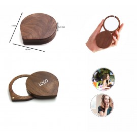 Custom Imprinted Pocket Wooden Magnetic Handheld Mirror