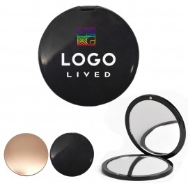 Full Color Twin View Compact Mirror Logo Branded