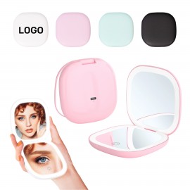 Logo Branded Portable LED Fill Light Double-sided Makeup Mirror