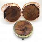 Logo Branded Mini Wooden Round Compact Mirror