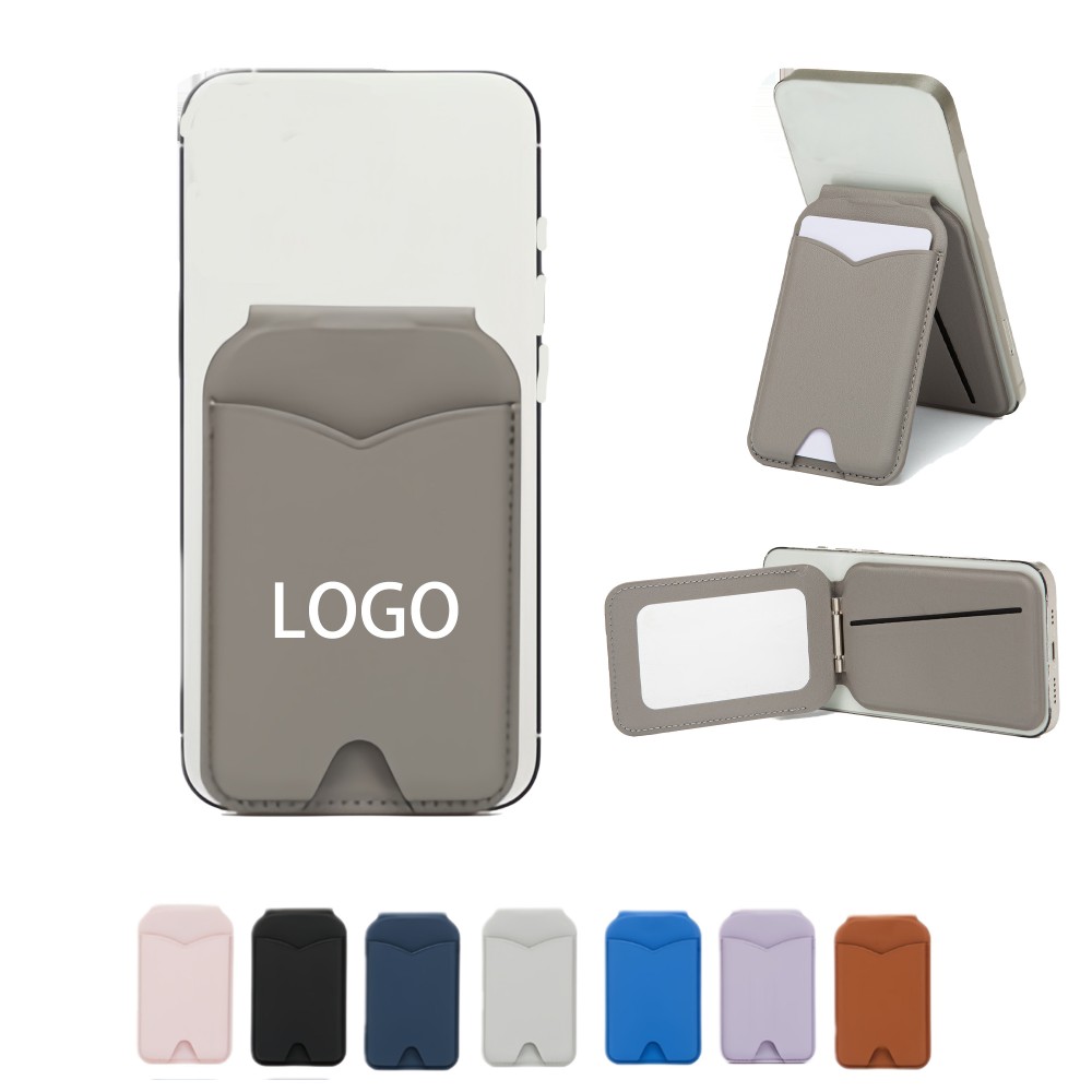 Custom Printed Magnetic Wallet with Mirror Phone Stand