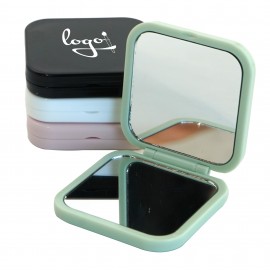 2X Compact Double-Sided Square Magnetic Makeup Mirror Custom Imprinted