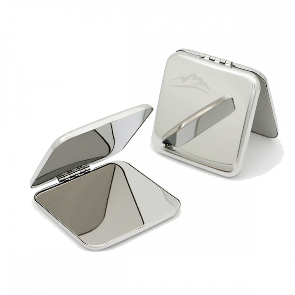 Stainless Steel Folding Square Mirror Logo Branded
