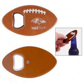 Football Shaped Bottle Opener w/Magnetic Clip Custom Imprinted