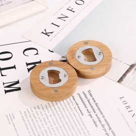 Magnetic Bamboo Bottle Opener Logo Branded  Magnetic Bamboo Bottle Opener Logo Branded