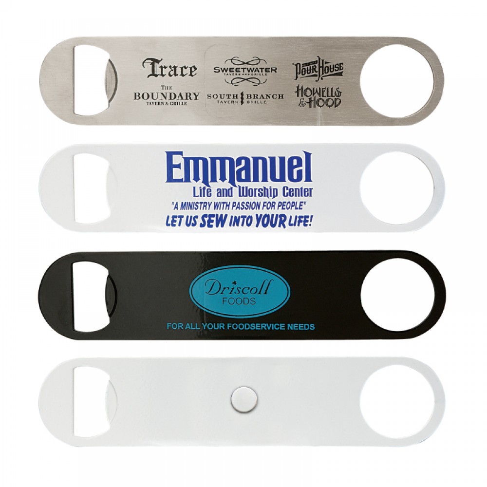 Paddle Style Bottle Opener w/Magnet Logo Branded