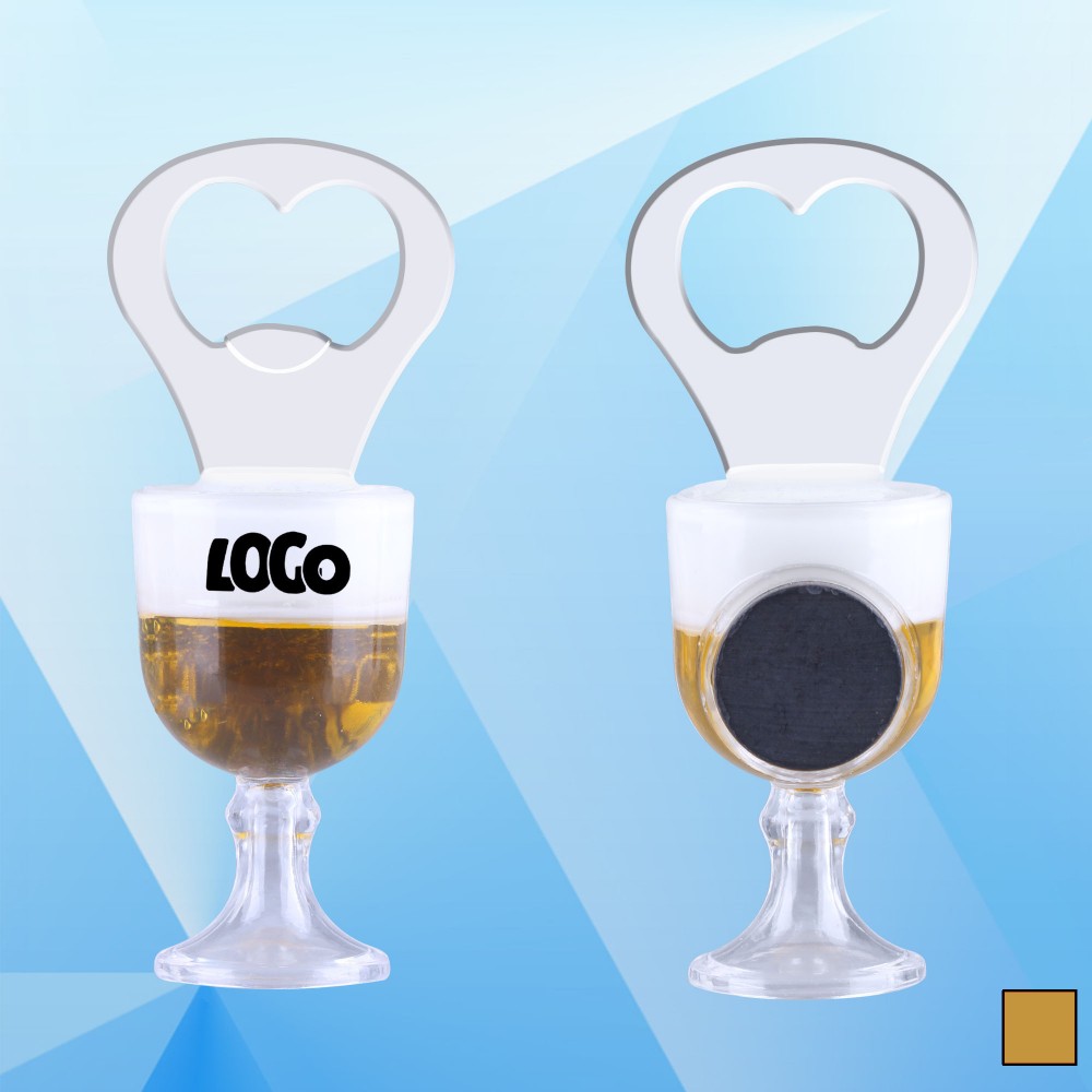 4'' Goblet Shape Bottle Opener w/ Magnet Logo Branded 4'' Goblet Shape Bottle Opener w/ Magnet Logo Branded
