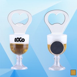 4'' Goblet Shape Bottle Opener w/ Magnet Logo Branded