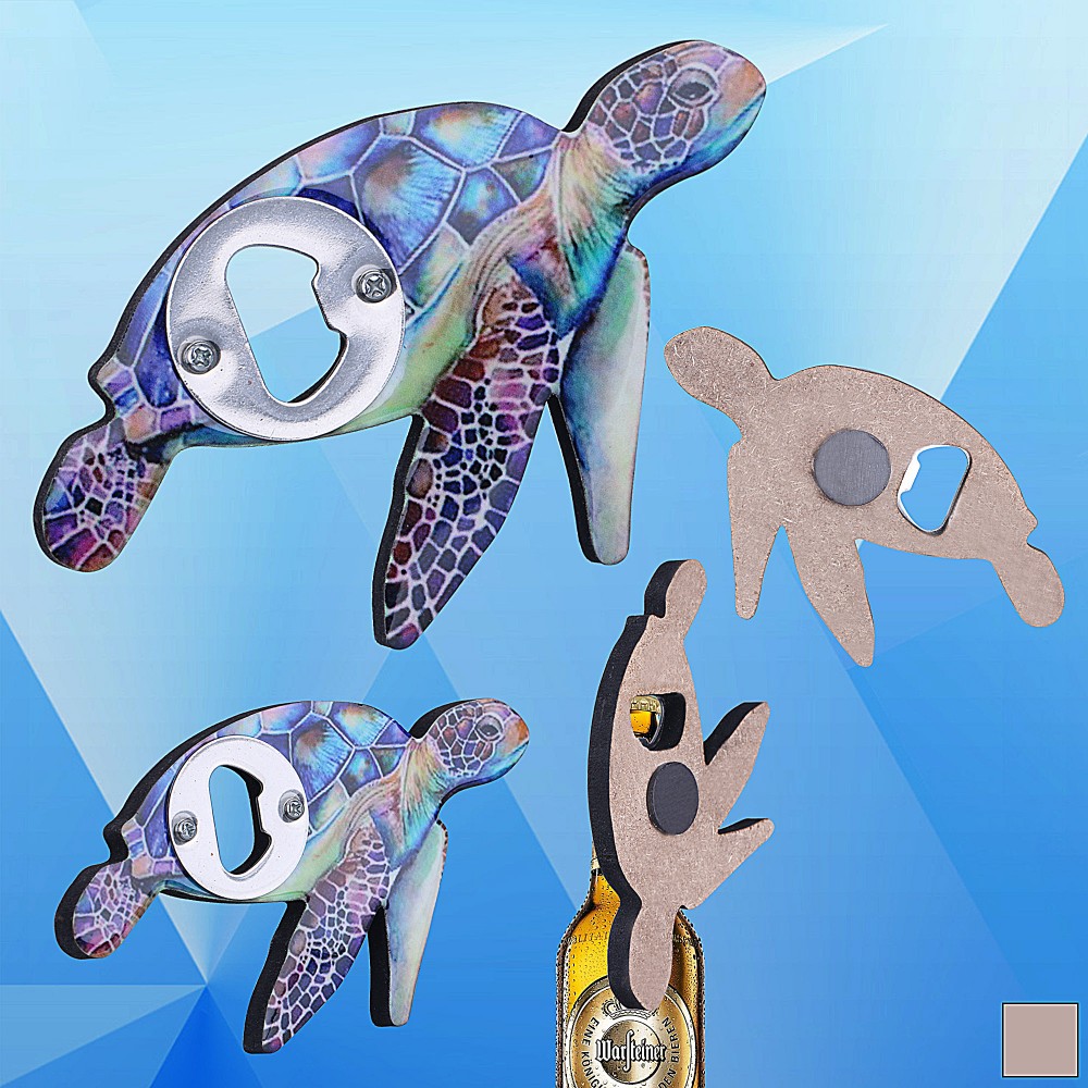 Sea Turtle Shaped Magnetic Bottle Opener Custom Printed
