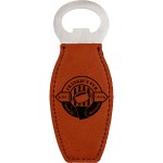 Rawhide Leatherette Bottle Opener with Magnet, Laserable Custom Printed