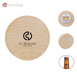 Logo Branded Wooden Refrigerator Sticker Bottle Opener