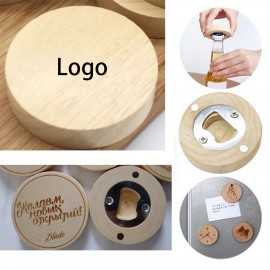 Wooden Magnetic Fridge Sticker Bottle Opener Logo Branded