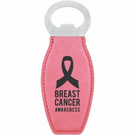 4 5/8" Pink Leatherette Bottle Opener w/Magnet Custom Imprinted  4 5/8" Pink Leatherette Bottle Opener w/Magnet Custom Imprinted