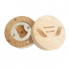 Wood Bottle Opener Magnet Custom Imprinted  Wood Bottle Opener Magnet Custom Imprinted