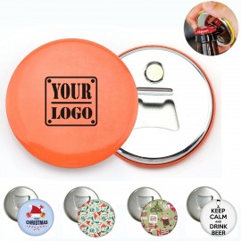 Logo Branded Magnetic Badge Button Bottle Opener