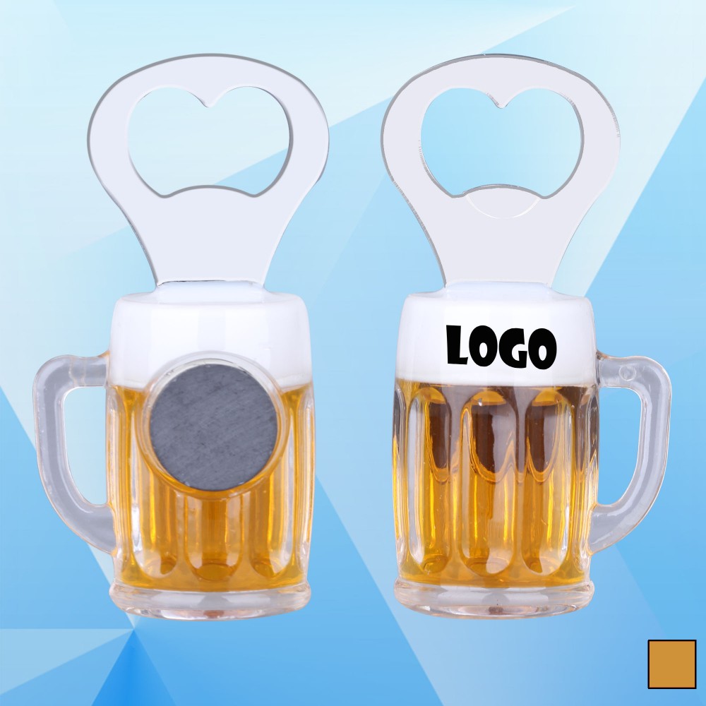 3 7/8'' Magnetic Beer Mug Bottle Opener Custom Printed