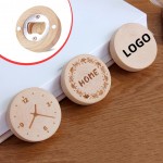 Logo Branded Magnetic Bottle Openers Round Wooden Bottle Openers Beer Can Openers